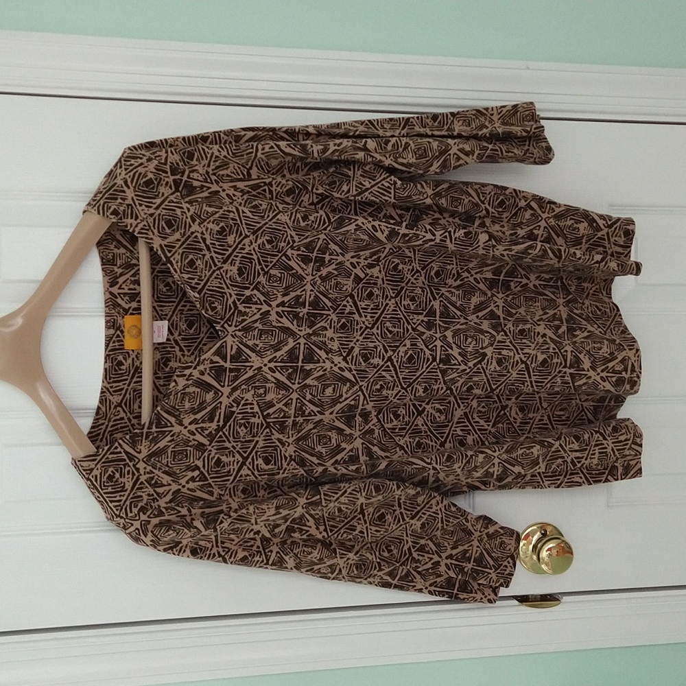 Ruby Rd brown cotton shirt 1X